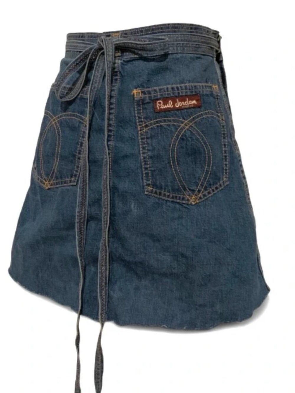 Y2K Paul Jordan Medium Wash Denim Wrap Skirt – Adjustable Fit, Size Medium